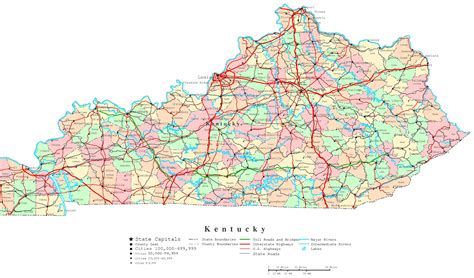 Free Printable Map Of Kentucky